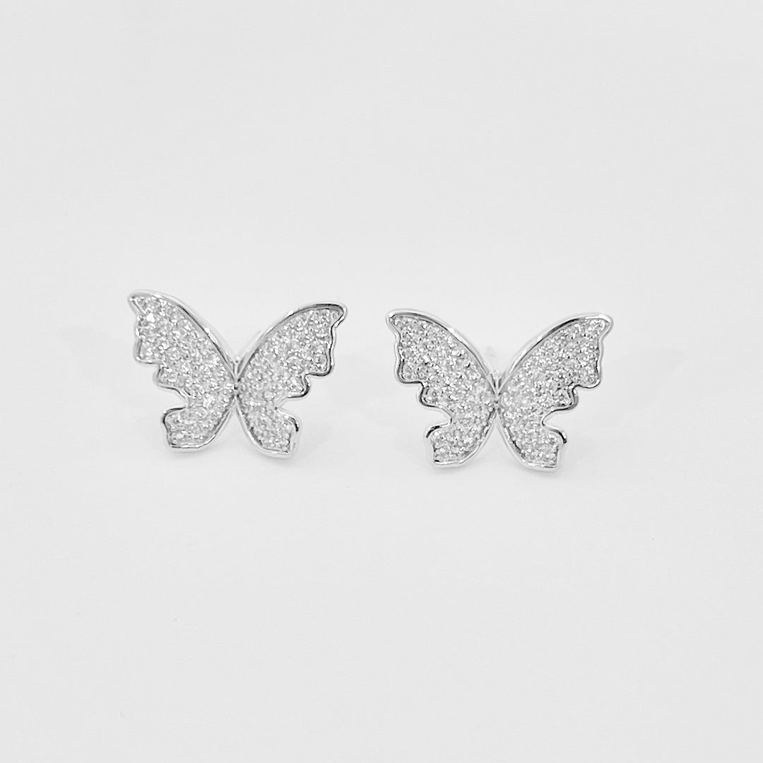 Aretes de Acero Plateado Mariposa 🦋