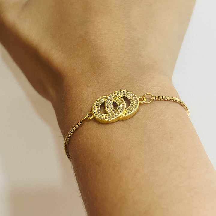 Pulsera Acero 🟠🟠 Círculo Enlazado Dorado