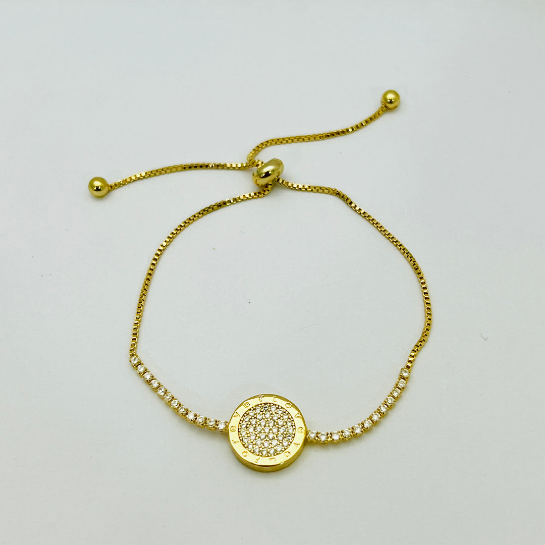 Pulsera de Acero Circulo de Luz  Doradas