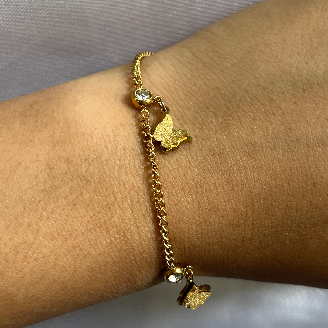 Pulsera Acero Trio de Mariposas 🦋