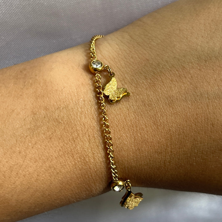 Pulsera Acero Trio de Mariposas 🦋