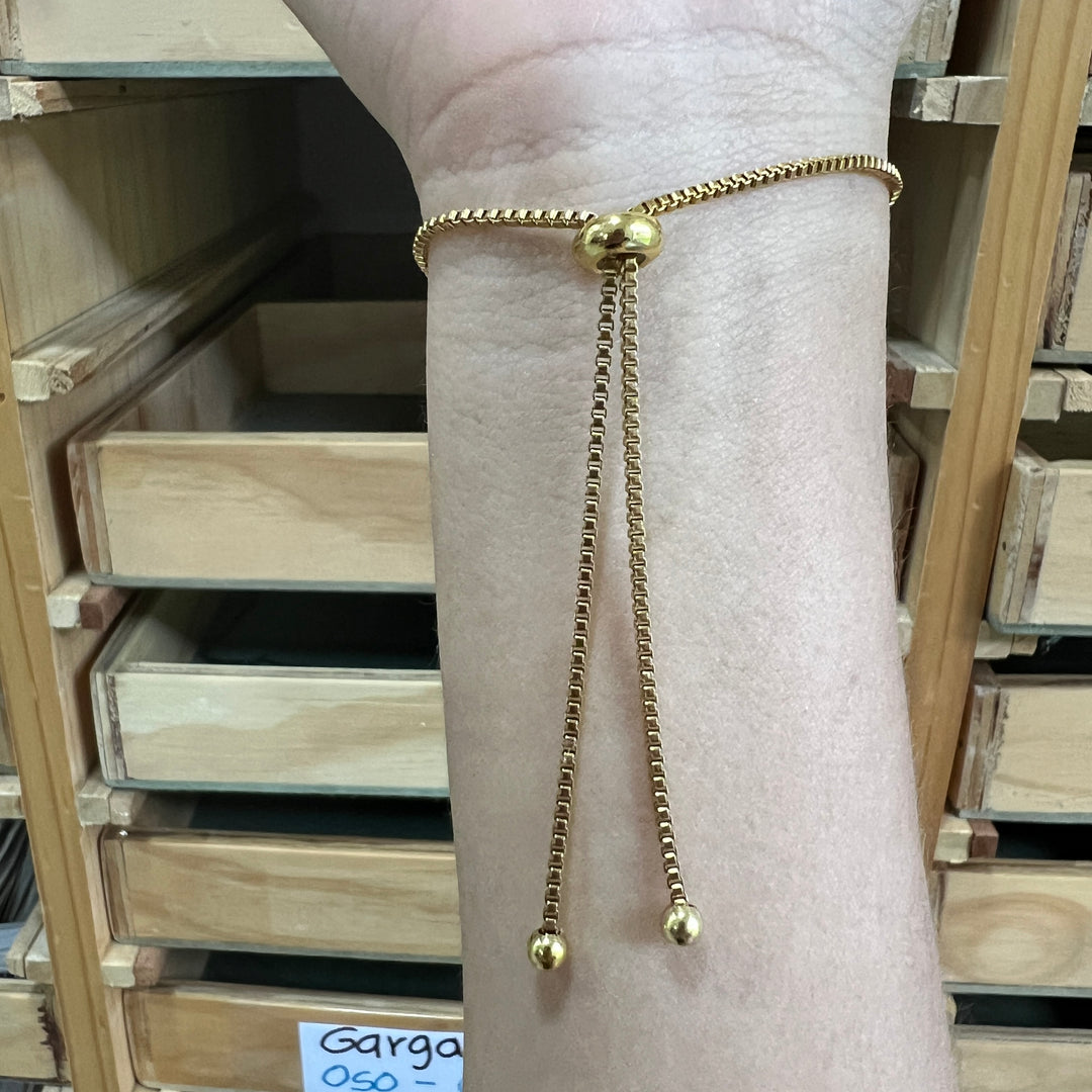 Pulsera Acero Trio de Corazón Dorado 💛