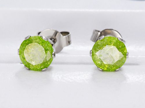 Aretes de Acero Chispa Verde