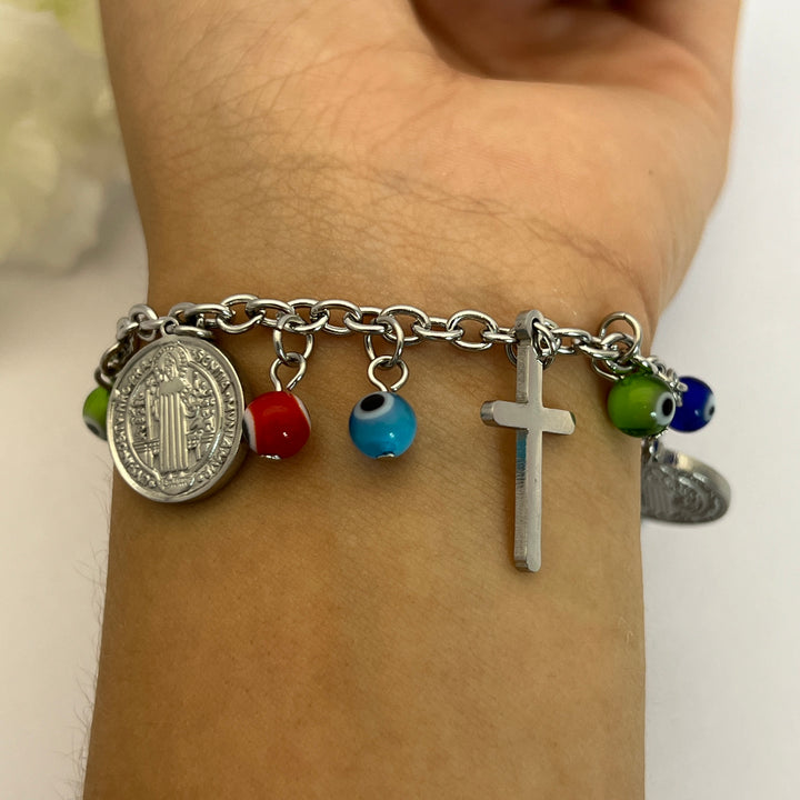 Pulsera Acero Cruz San Benito