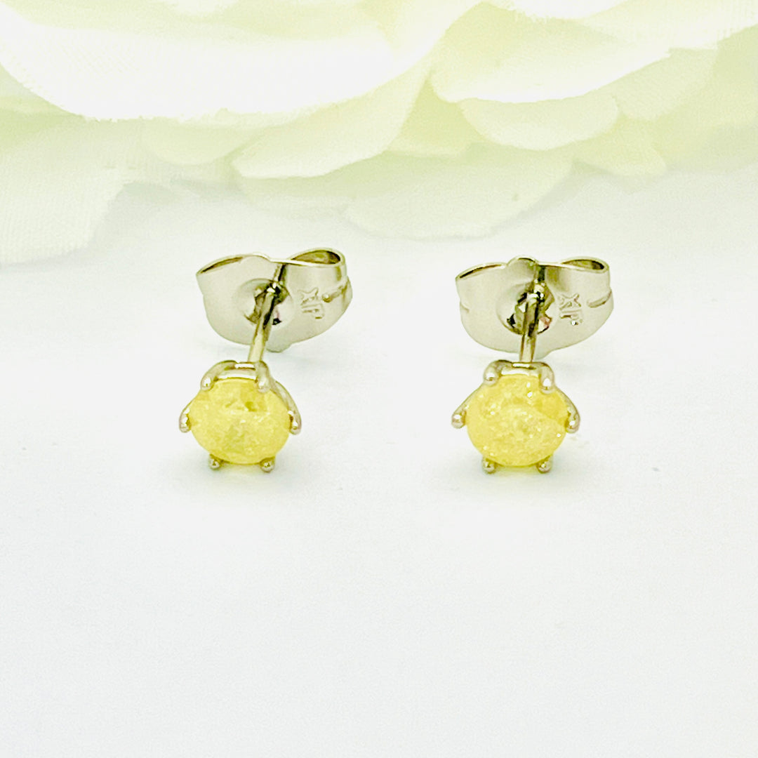 Aretes de Acero Chispa Baby Yellow