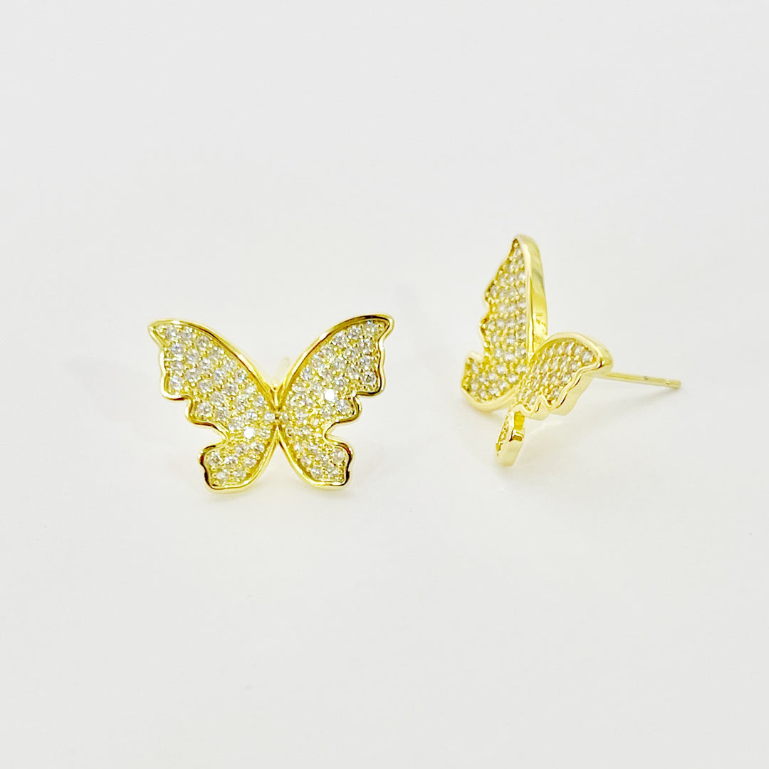 Aretes de Acero Dorado Mariposa 🦋