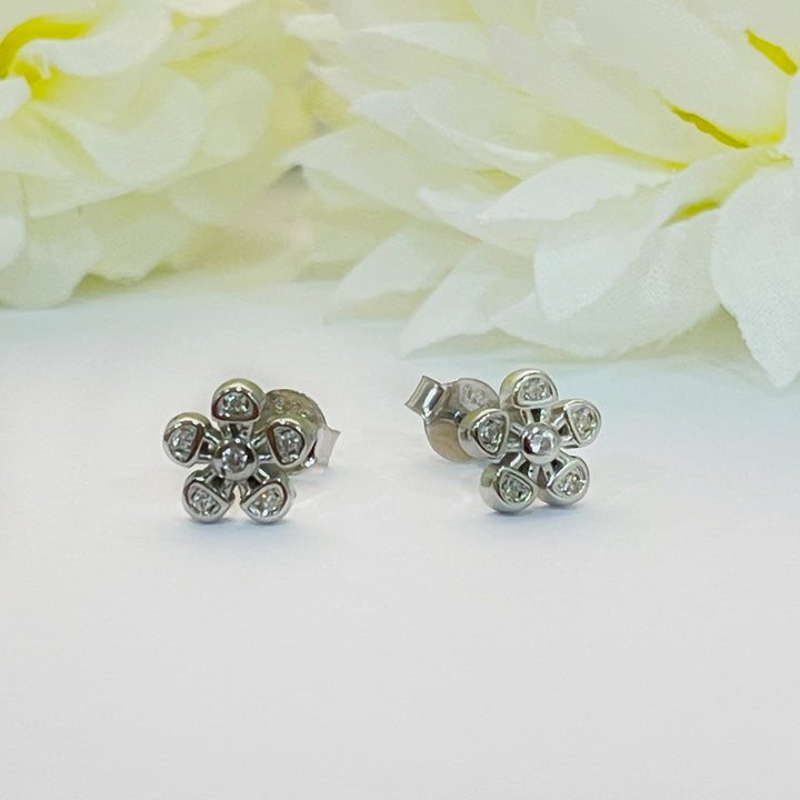 Aretes de Plata Flor 8MM