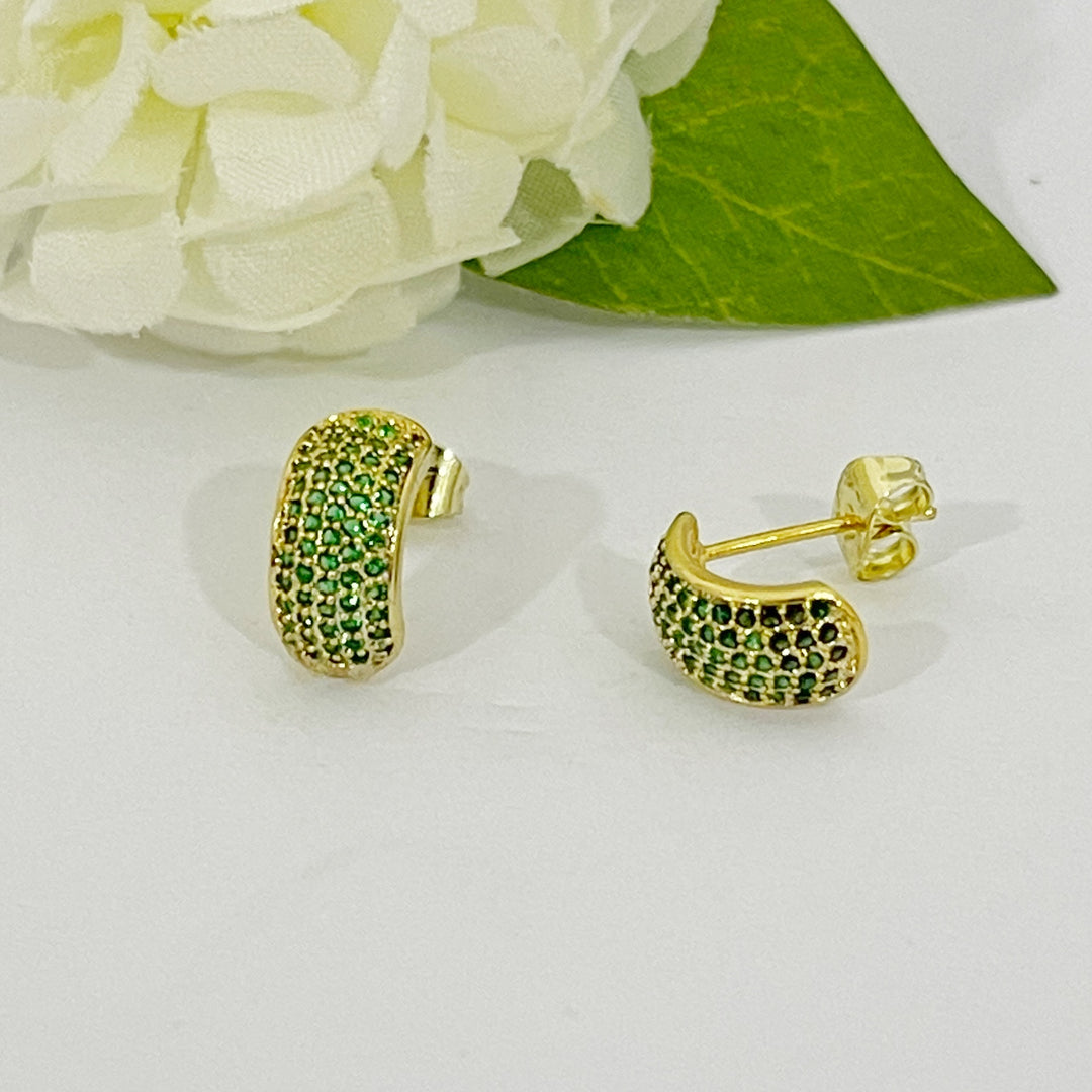 Aretes de Acero Heidi Verde