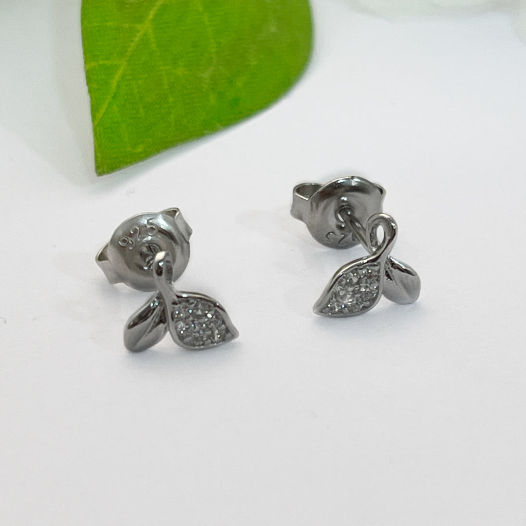 Aretes Plata Hojita 6MM🍃