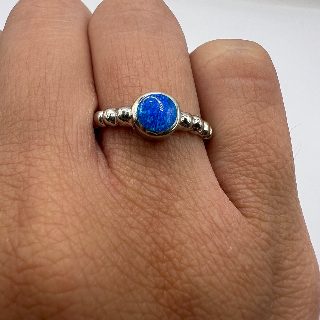 Anillo de Plata Círculo Óplalo 🔵