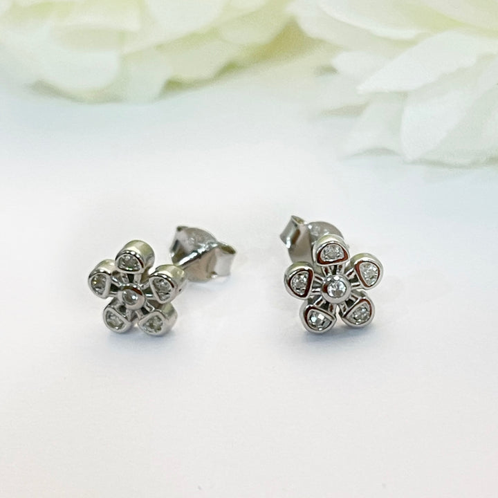 Aretes de Plata Flor 8MM