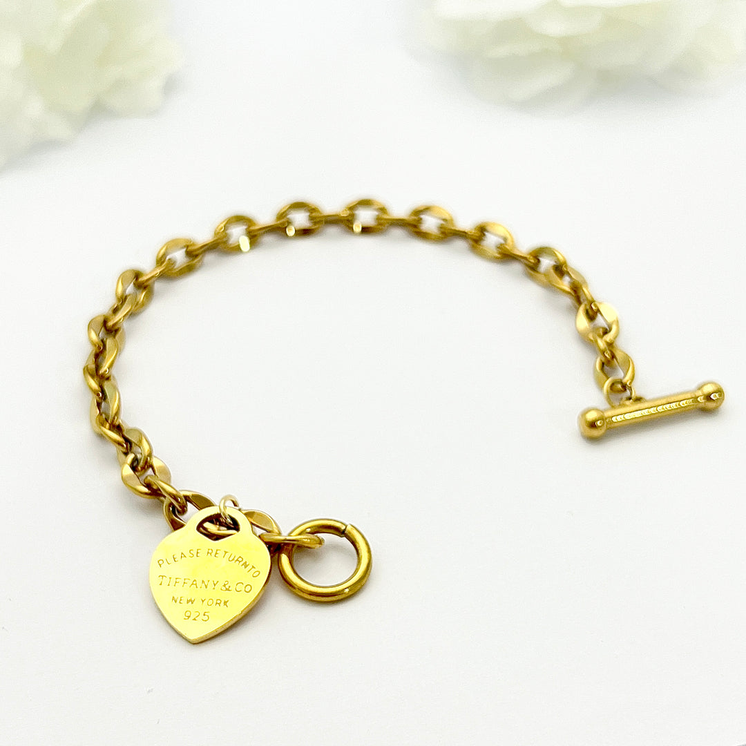 Pulsera Acero Corazón Tiffanny💛