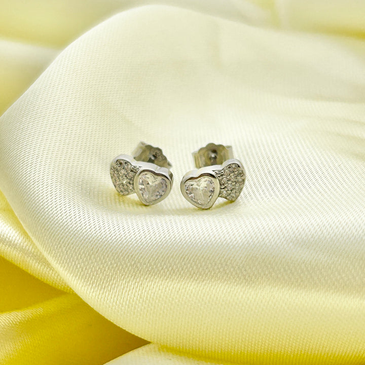 Aretes Plata Duo Corazón