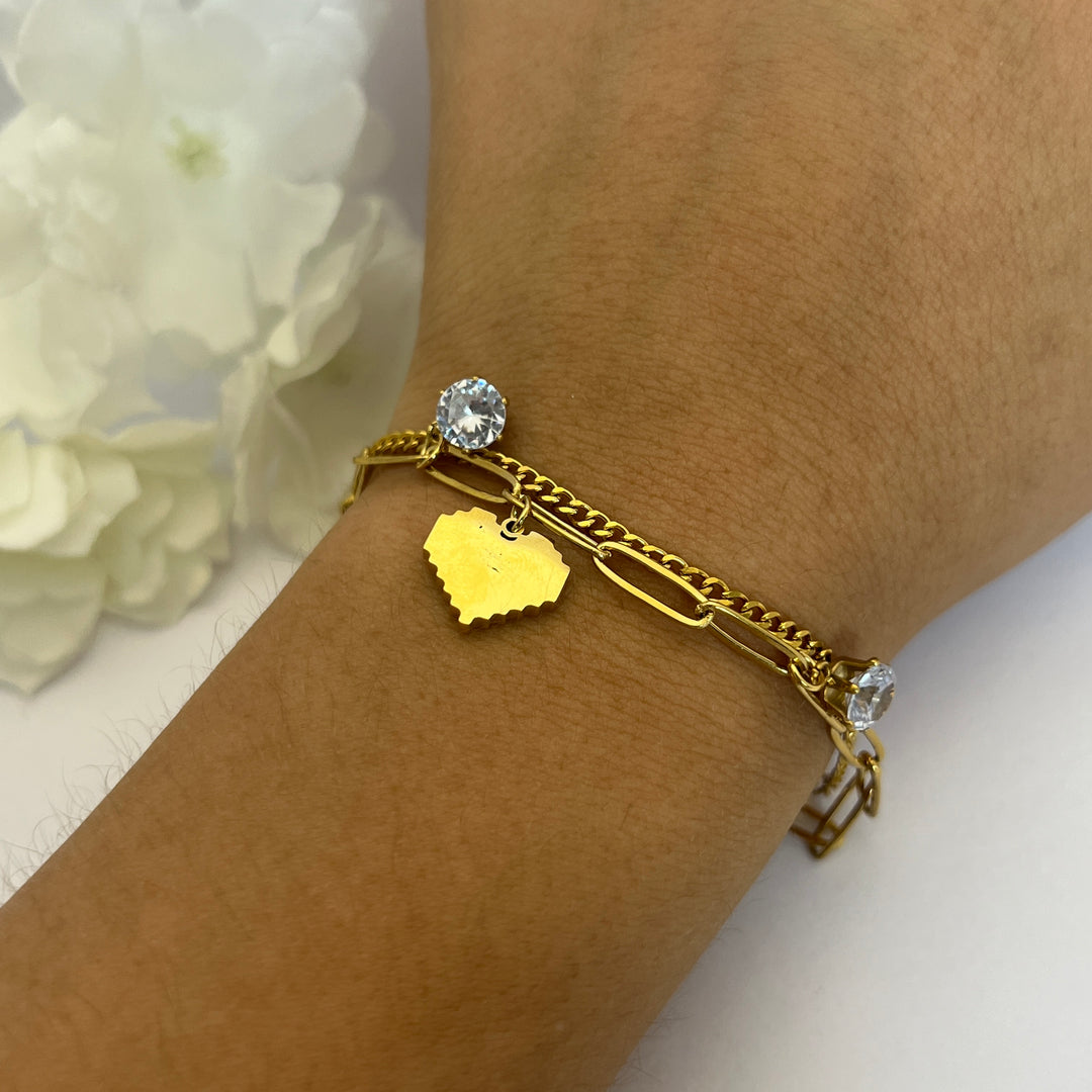 Pulsera Acero Eslabón Corazoncito❤️