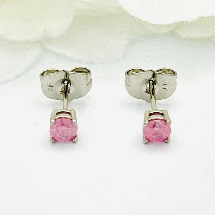 Aretes de Acero Chispa Baby Pink