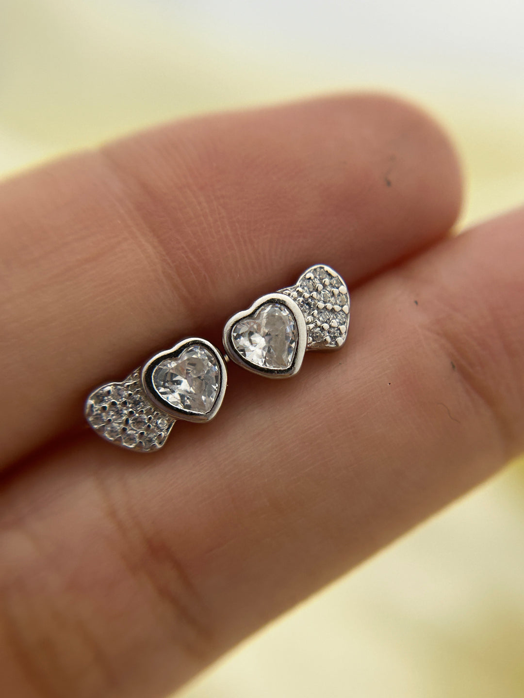 Aretes Plata Duo Corazón