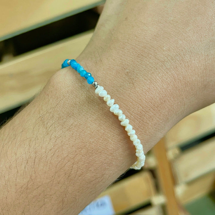 Pulsera de Plata Aqua Perlas