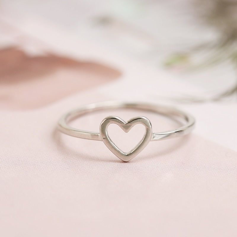 Anillo de Plata Promesa Corazón