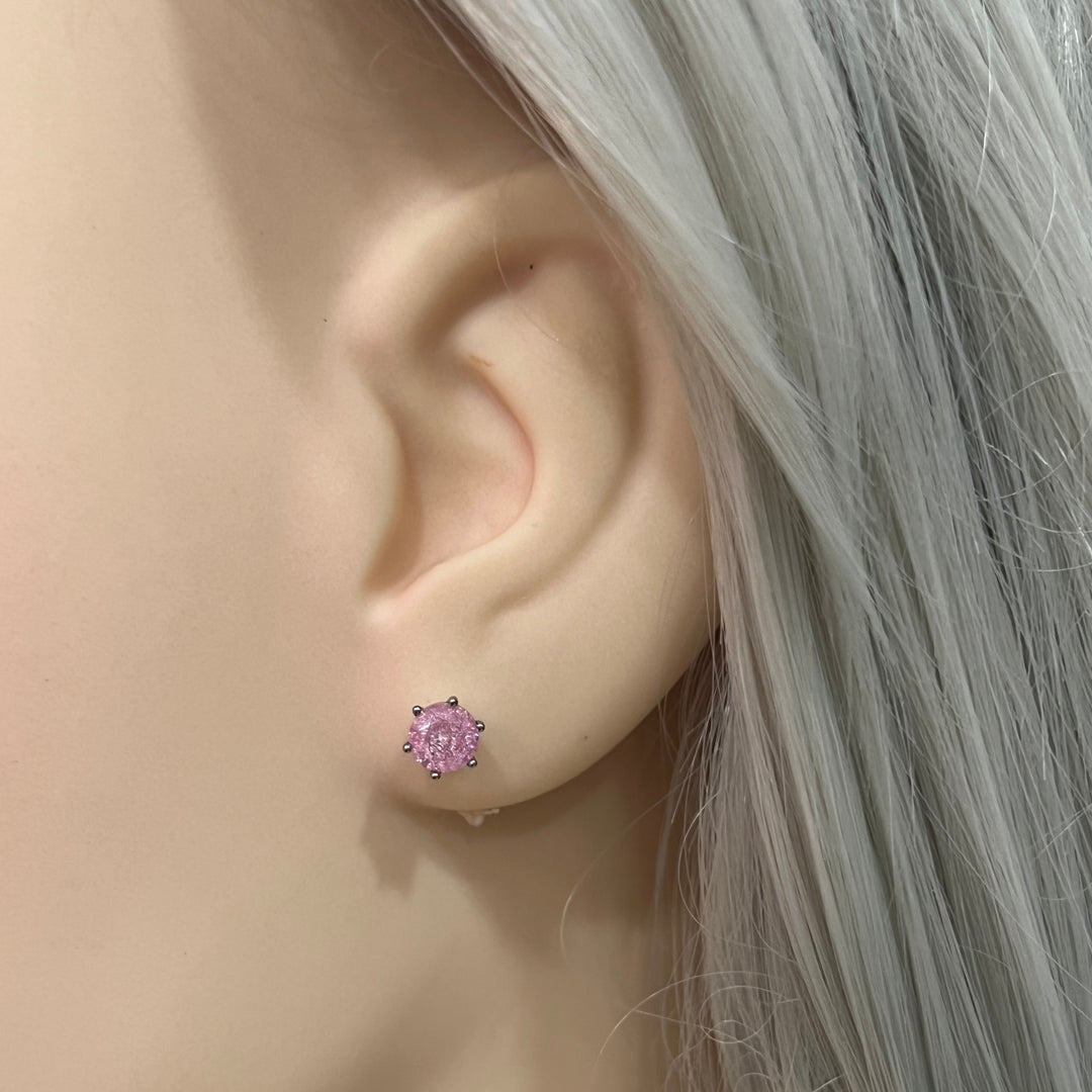 Aretes de Acero Chispa Baby Pink