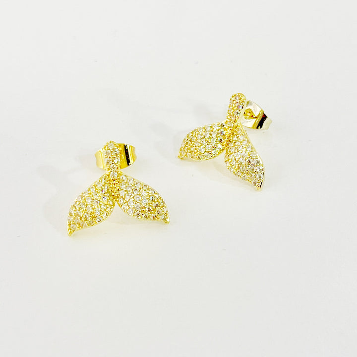 Aretes de Acero Dorado Cola Sirena 🧜‍♀️