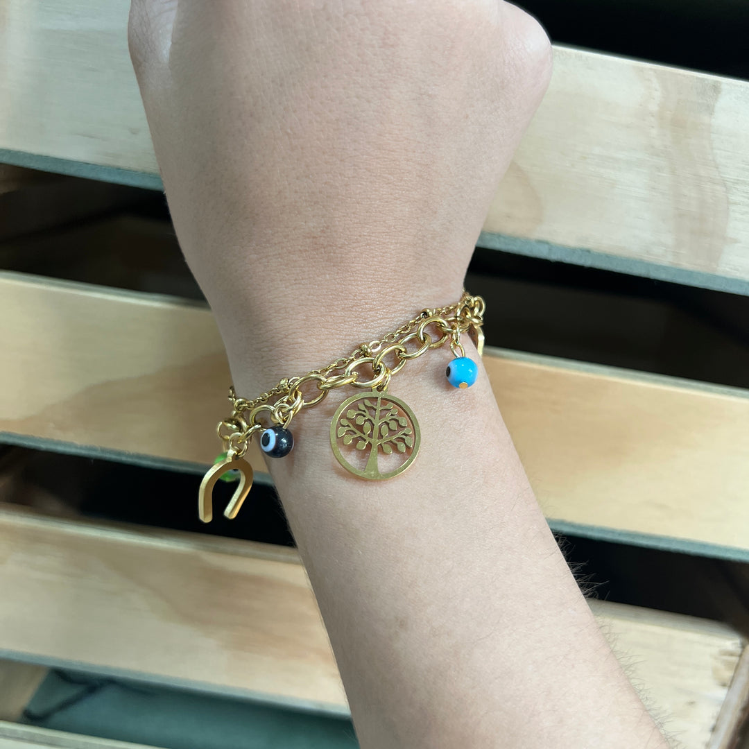 Pulsera Acero Árbol de la vida 🧲🪬🧿