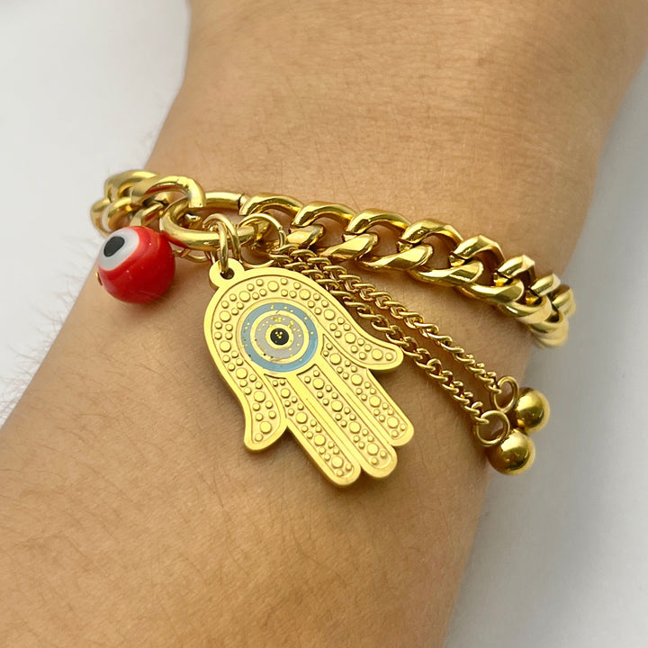 Pulsera Acero Mano Hamsa 🪬