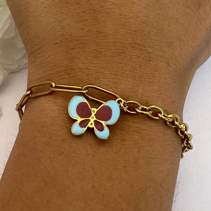 Pulsera Acero Eslabón Mariposa🦋