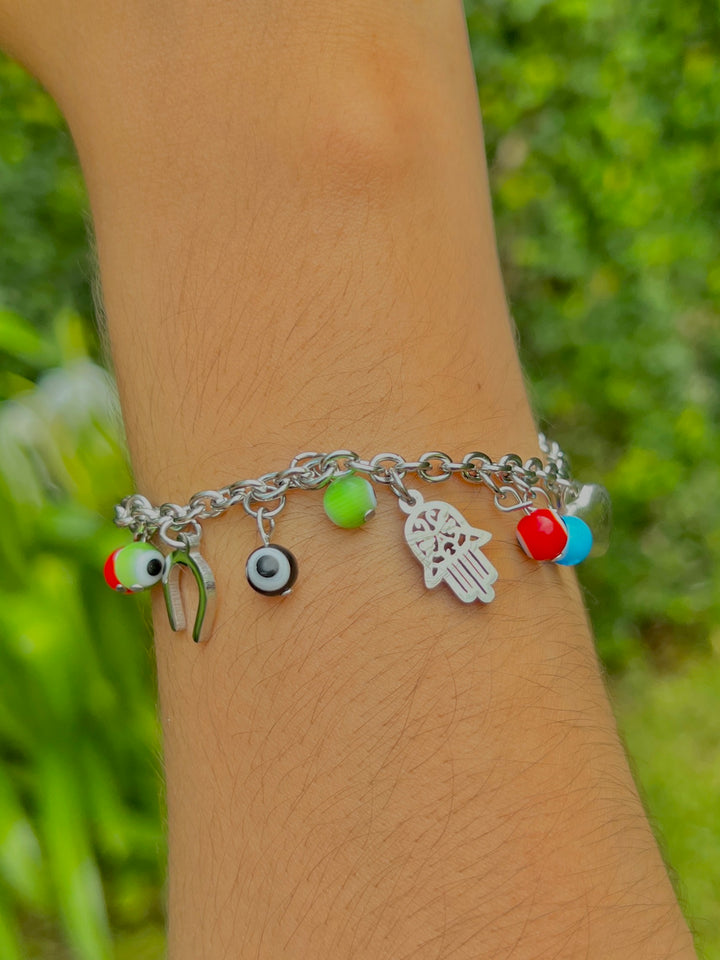 Pulsera Acero Mano Ojo Turco