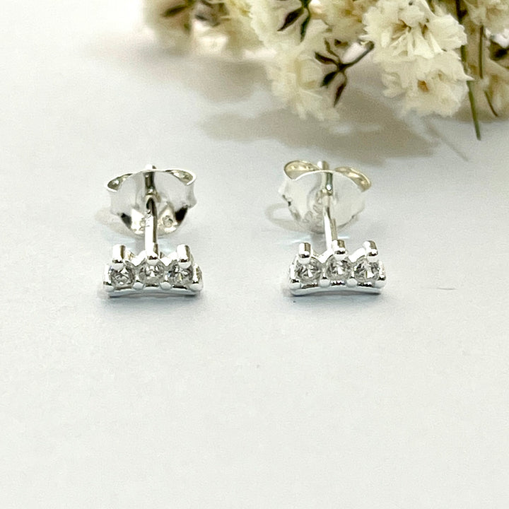 Aretes Corona Plata 👑 5MM