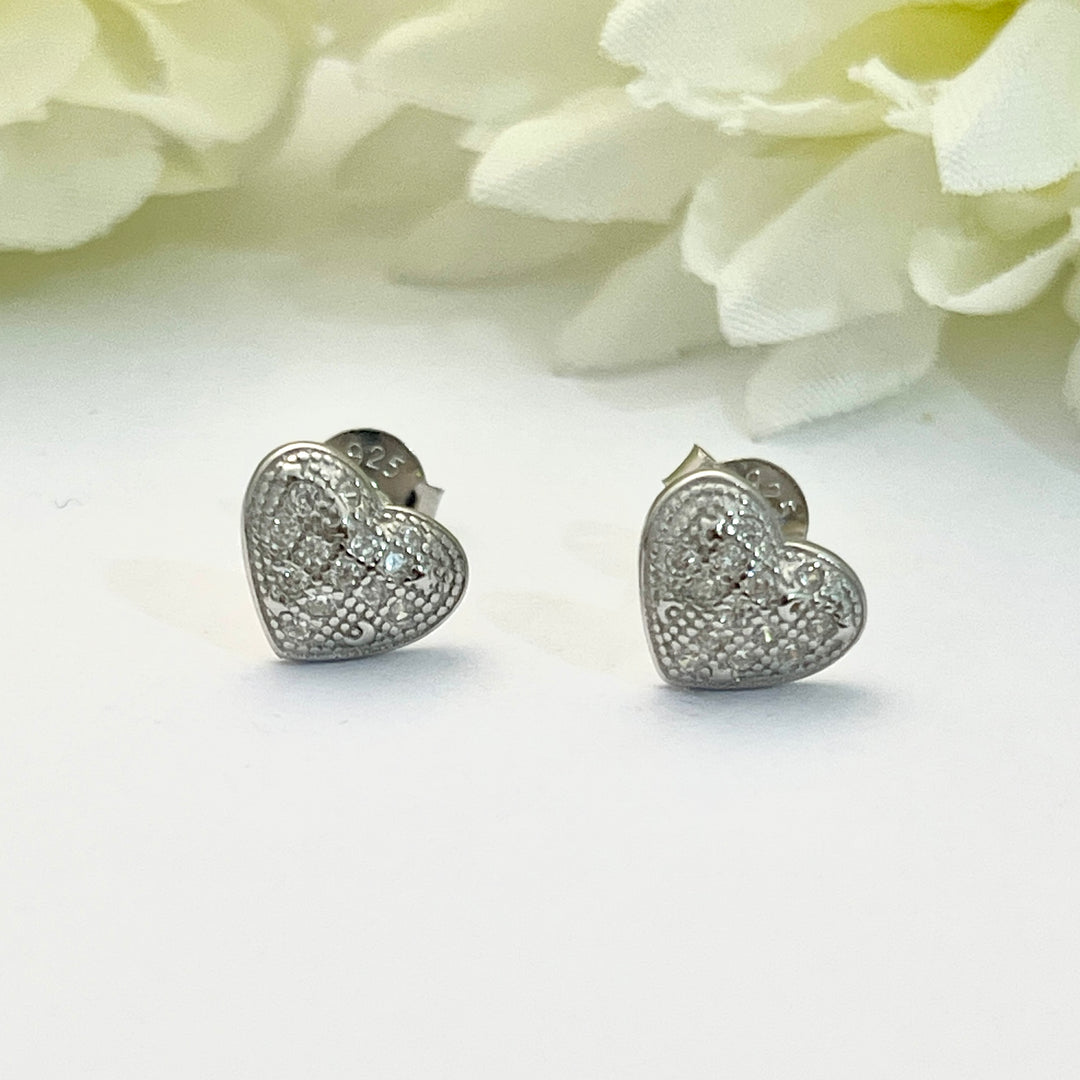 Aretes Plata Corazón 7MM