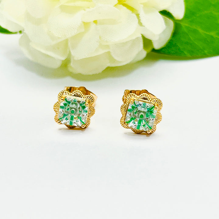 Aretes de Acero Jade