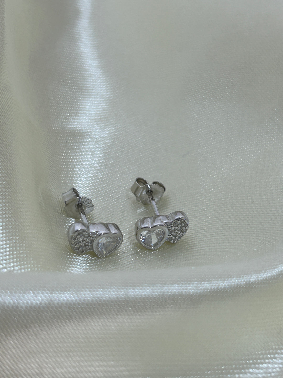 Aretes Plata Duo Corazón