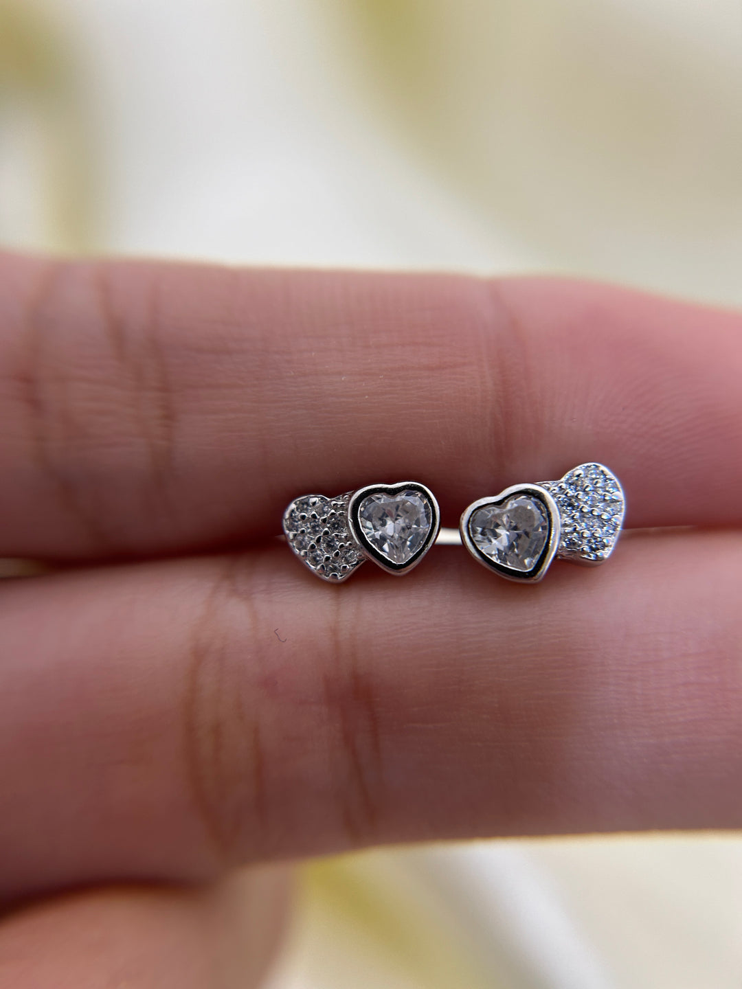 Aretes Plata Duo Corazón