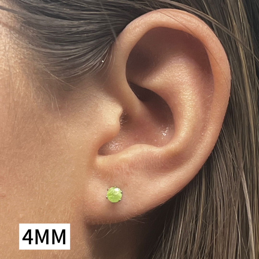 Aretes de Acero Chispa Verde