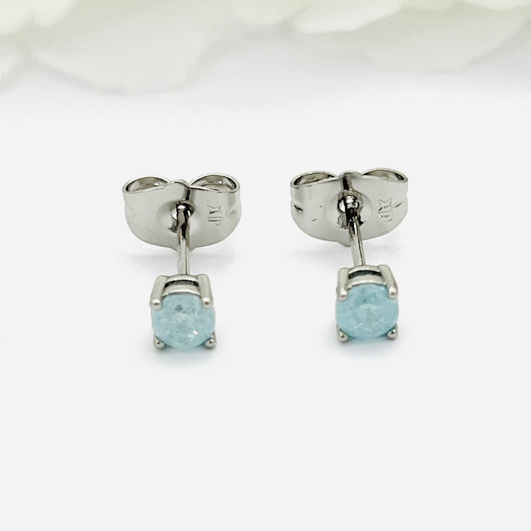 Aretes de Acero Chispa Baby Blue