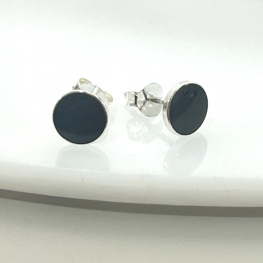  ▷ Aretes Ónix Redondos 7MM ⚫️ | Plata 925 | Nicola Joyería 🇨🇷