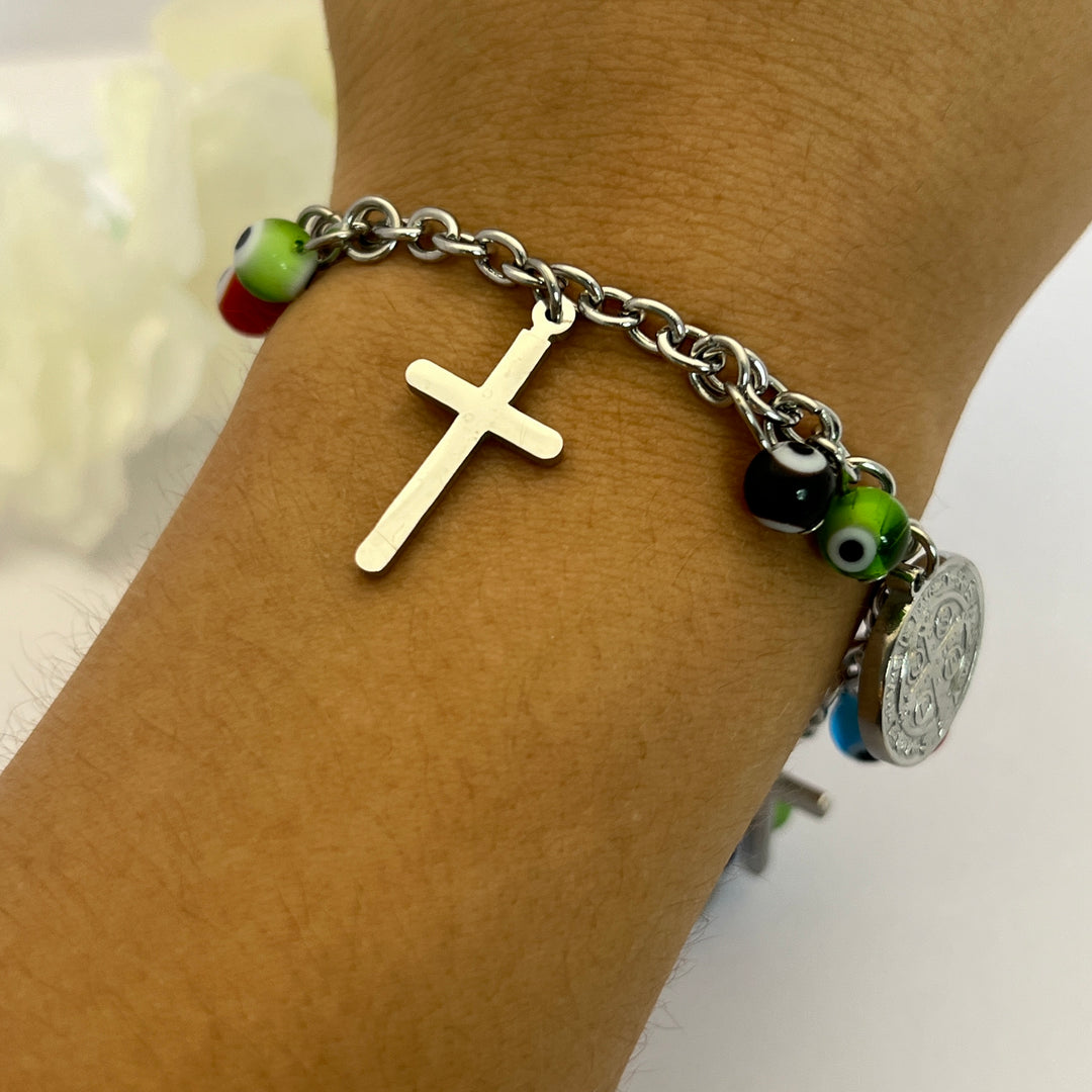 Pulsera Acero Cruz San Benito