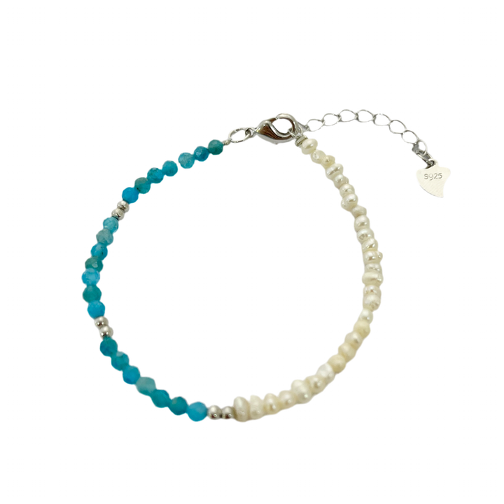 Pulsera de Plata Aqua Perlas