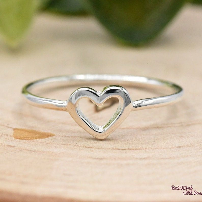 Anillo de Plata Promesa Corazón