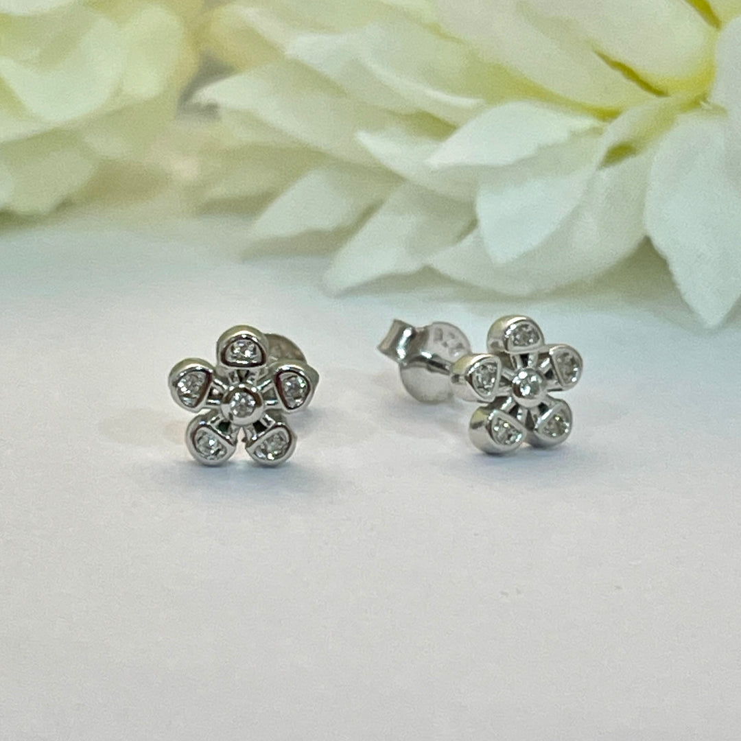 Aretes de Plata Flor 8MM