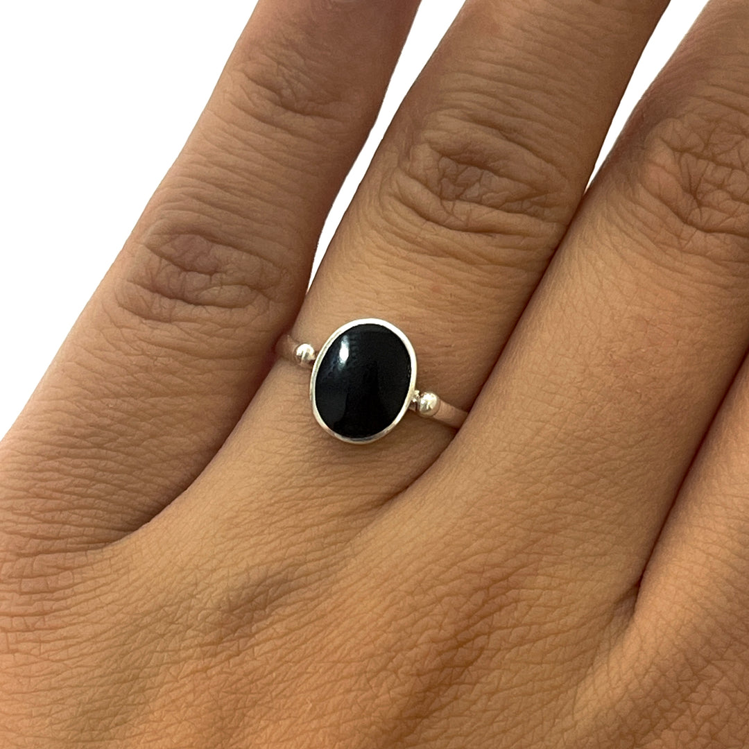 Anillo de Plata Ovalado Ónix ⚫️