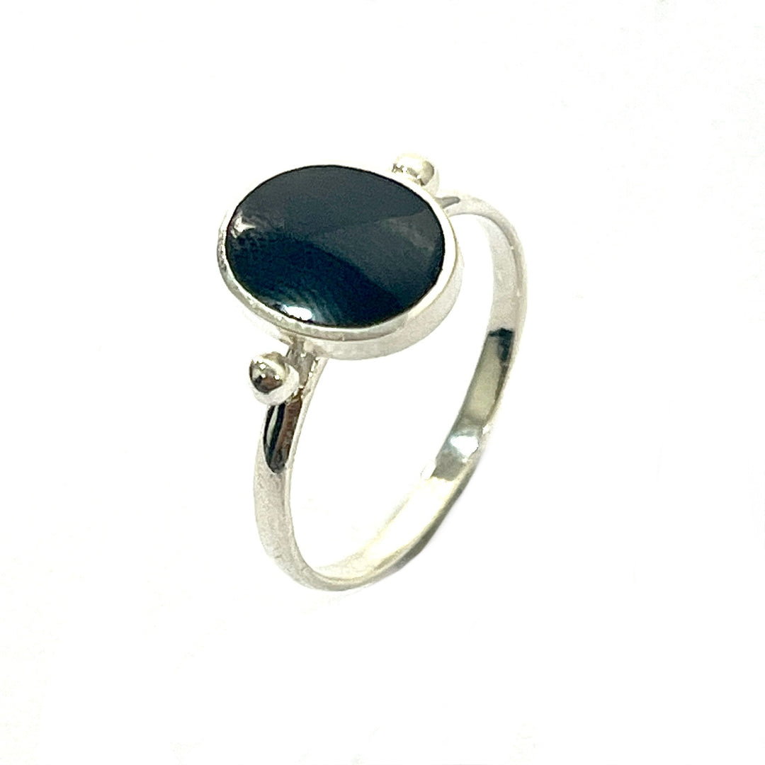 Anillo de Plata Ovalado Ónix ⚫️