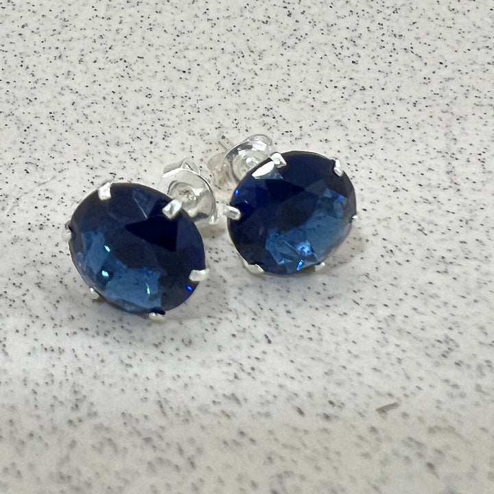 Aretes Vega Azul 9MM Plata