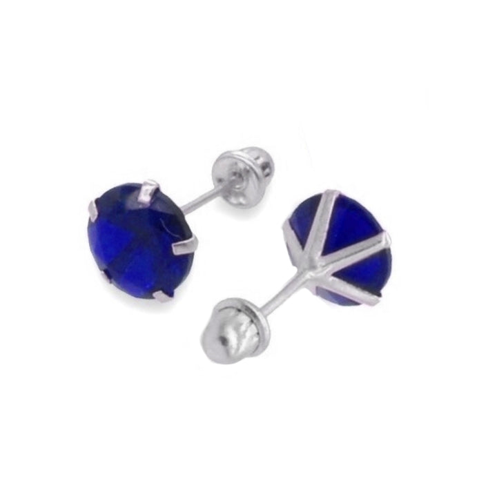 Aretes Nova Azul 7MM Plata