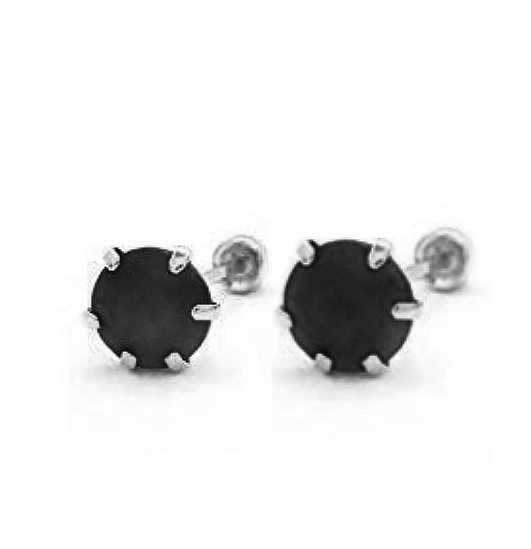 Arete Apus  Negro 5MM Plata