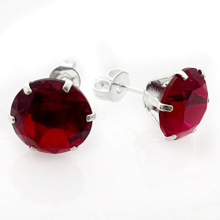 Aretes Vega Rojo 9MM Plata