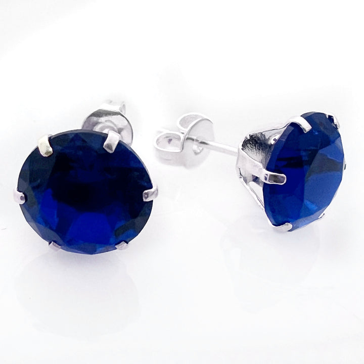 Aretes Vega Azul 9MM Plata