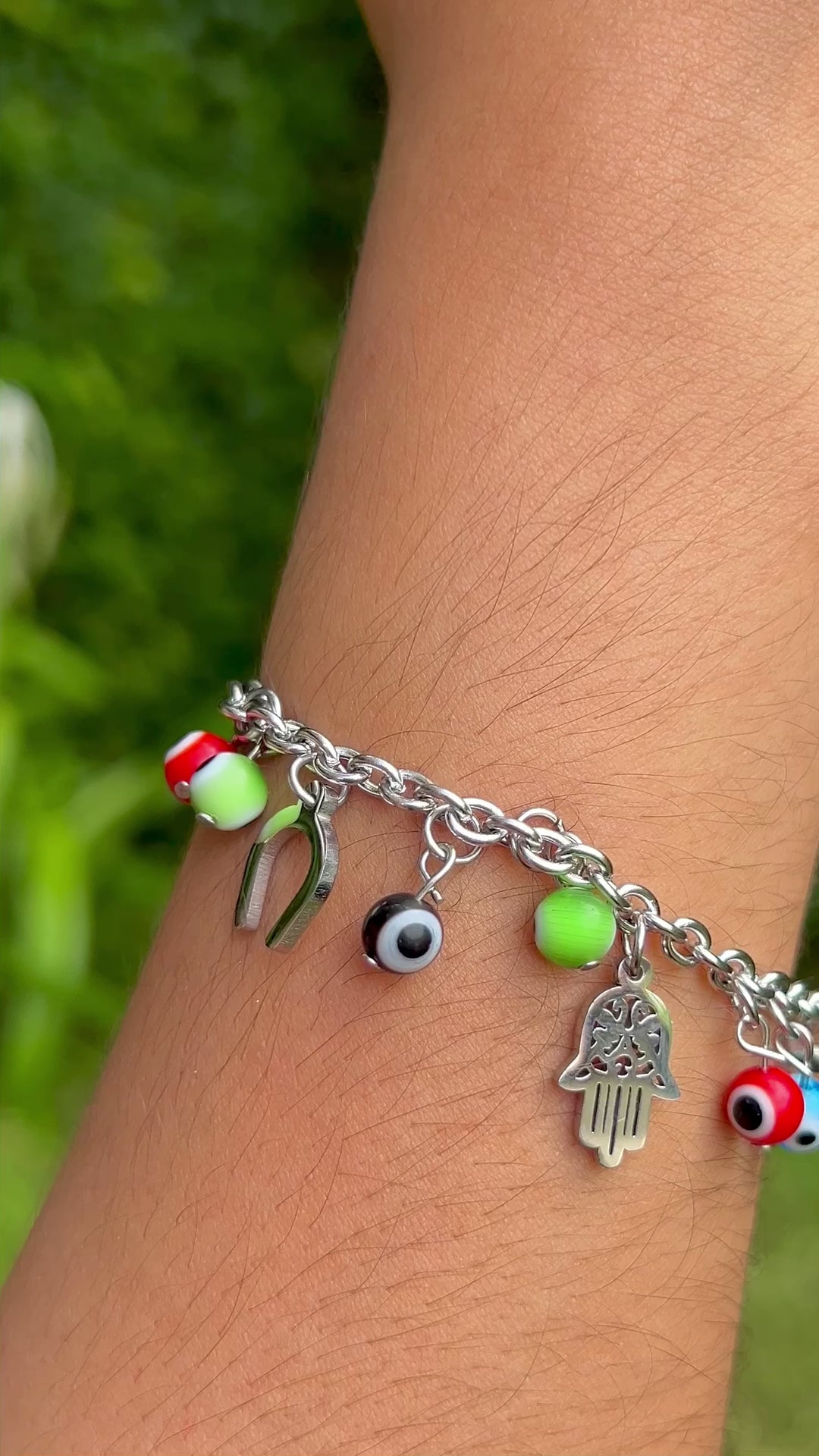 Pulsera Acero Mano Ojo Turco