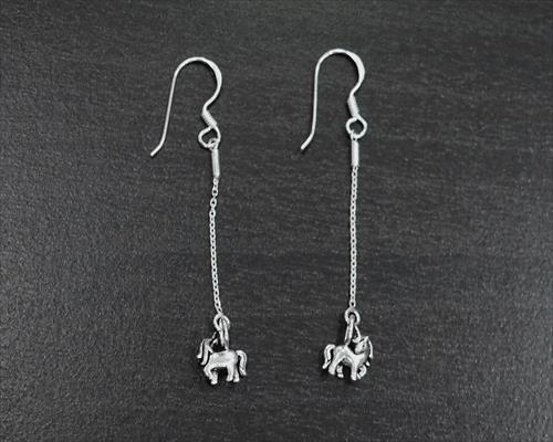  ▷ Aretes Largos Unicornios 🦄 Plata 925 | Nicola Joyería 