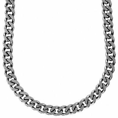 Collar - Cadena de acero inoxidable para hombre de 0.472 in en tono  plateado - 24 pulgadas - Macho Curb, Acero inoxidable, No es una piedra  preciosa